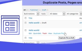 Duplicate Page-wordpress文章页面克隆复制插件